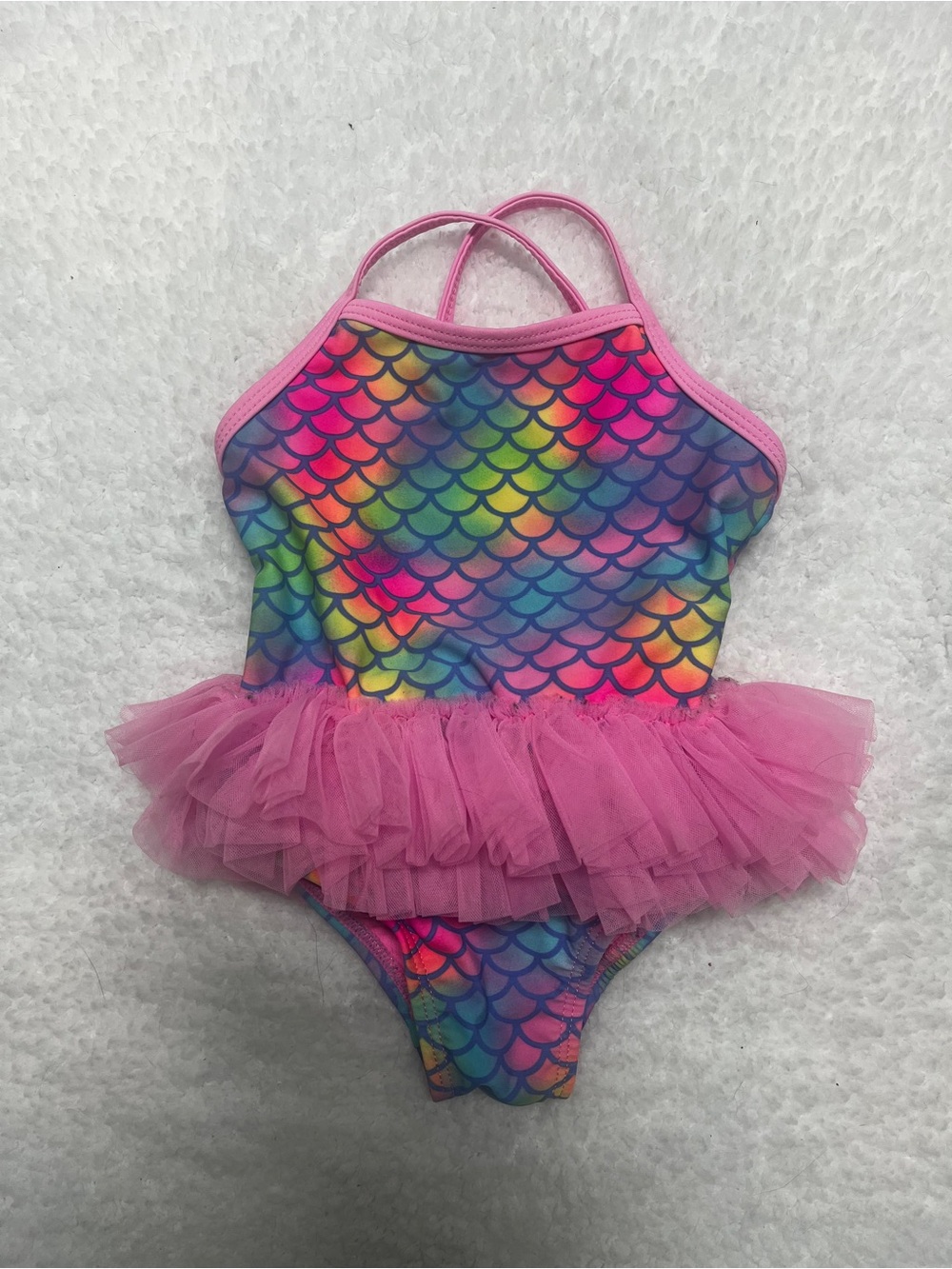 4/25$ George Rainbow Mermaid Tutu One-Piece Swimsuit in Pink